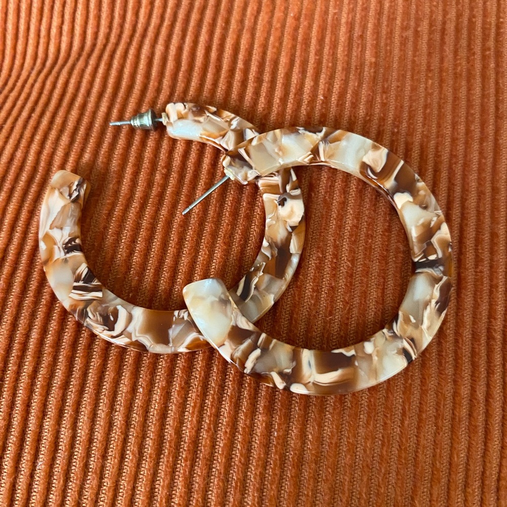 Vintage Peach-Multi Colored Hoop Earrings